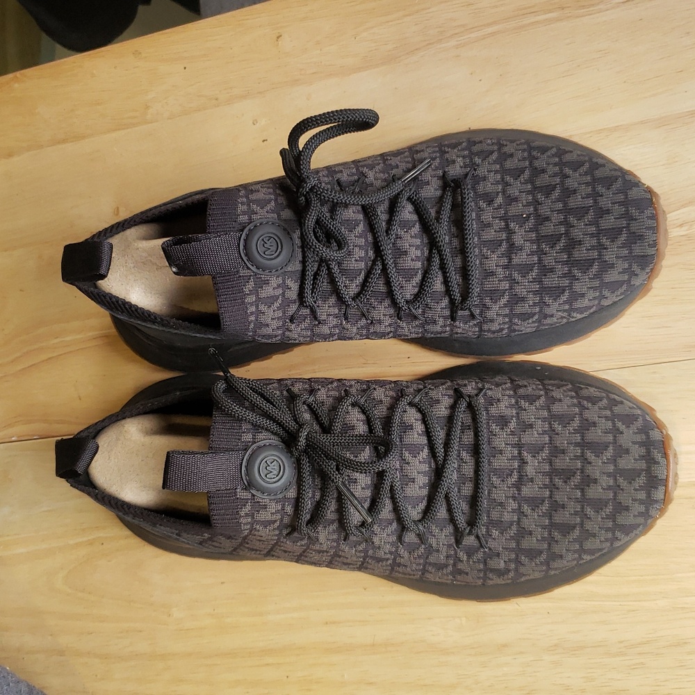Michael Kors Black Sneakers with Sock-Like Fit and Textured Upper